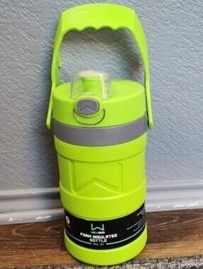 NWT Wellness 64 oz Neon Lime Green Foam Insulated Water Bottle